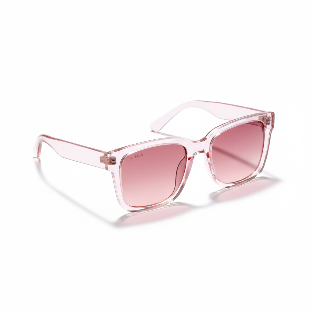 Women's Pink Square Sunglasses - Front View