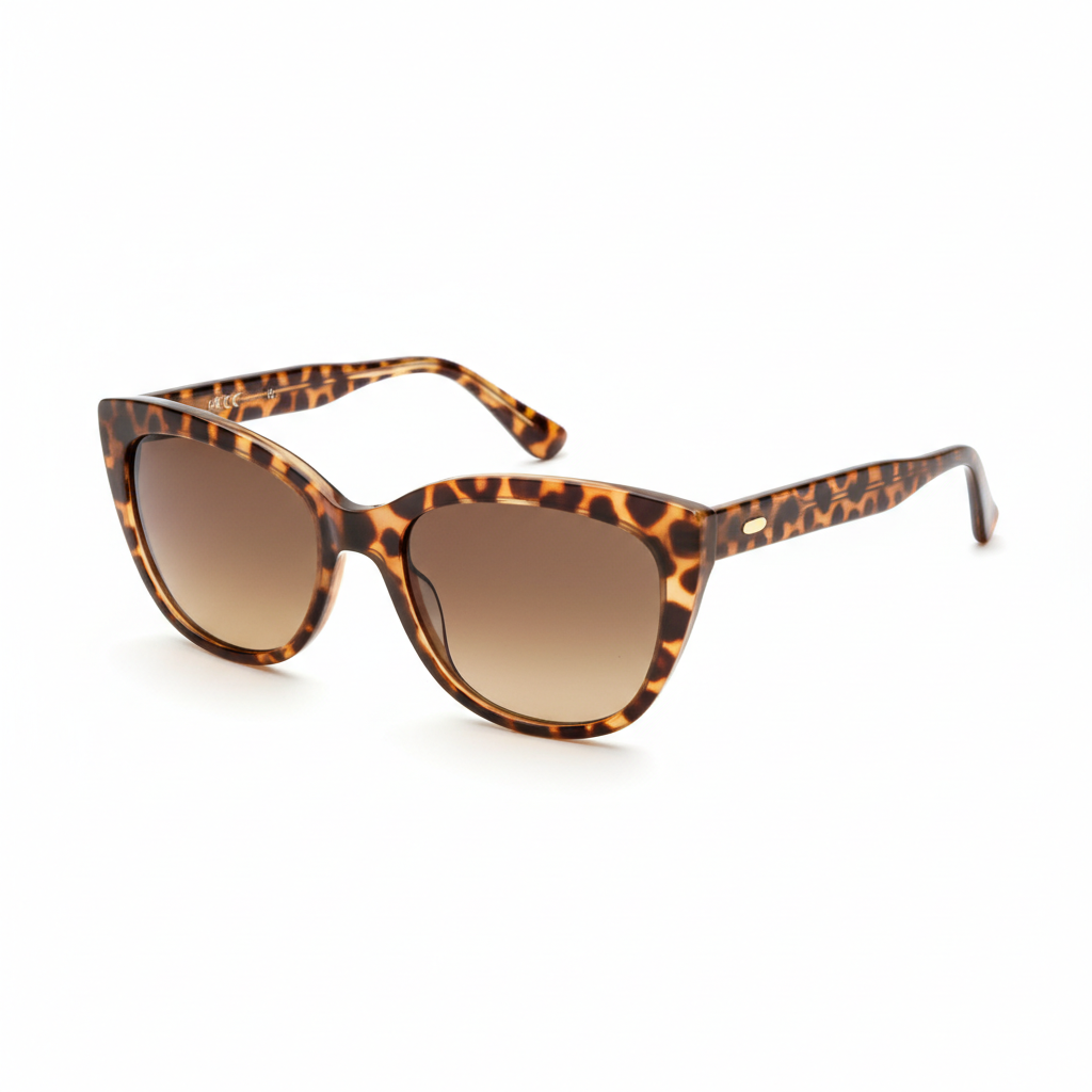 Women's Leopard Cat Eye Sunglasses - Angle View