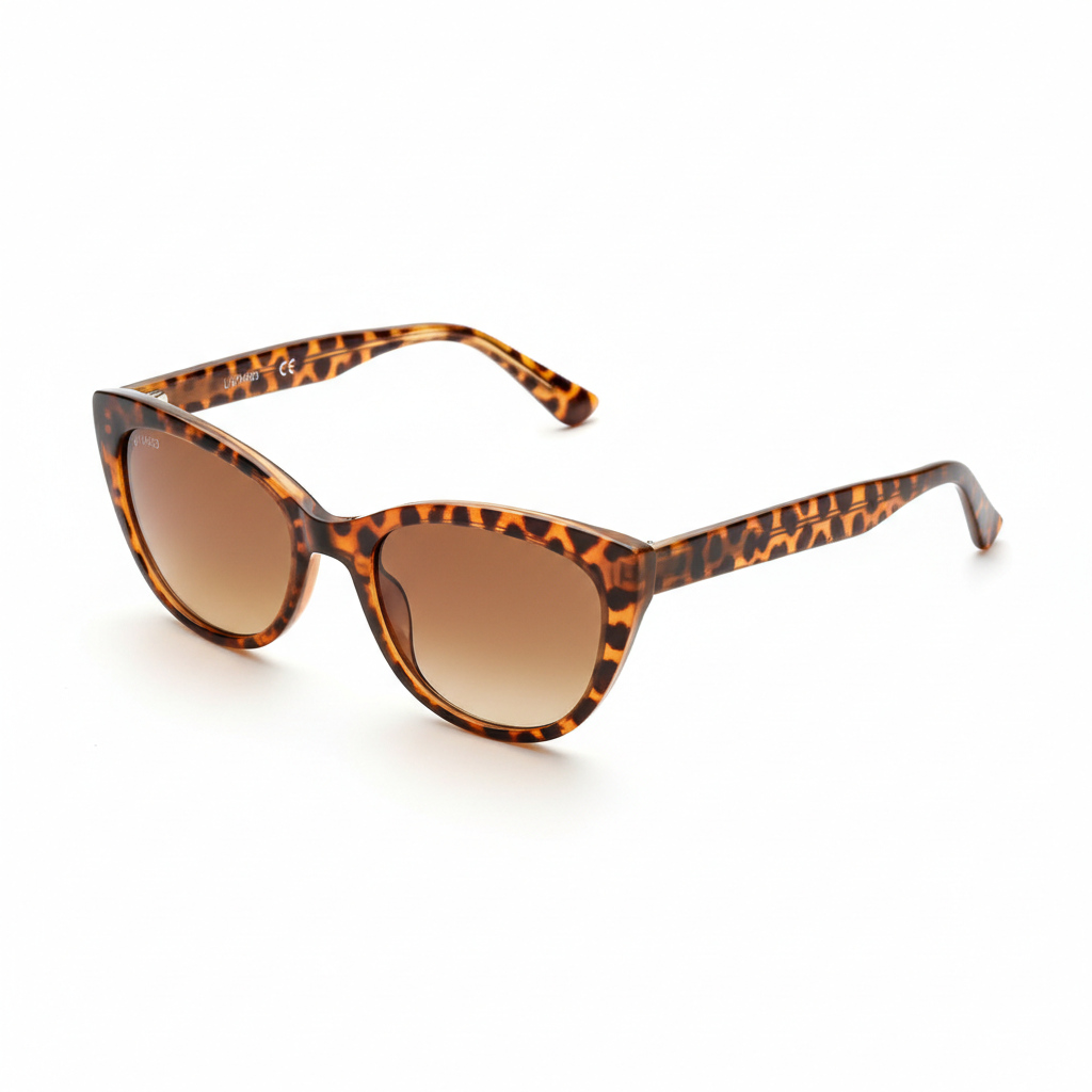 Women's Leopard Cat Eye Sunglasses - Front View