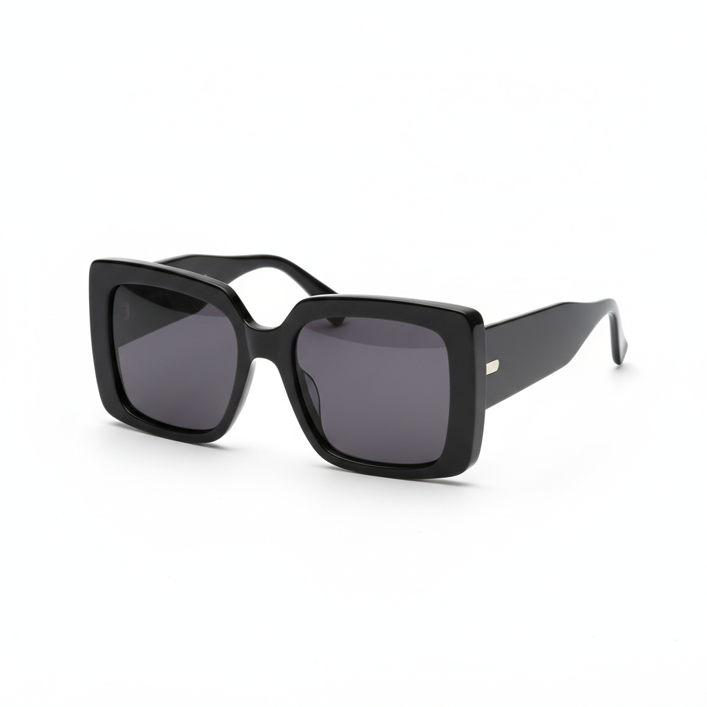 Women's Oversized Square Sunglasses - Black Frame